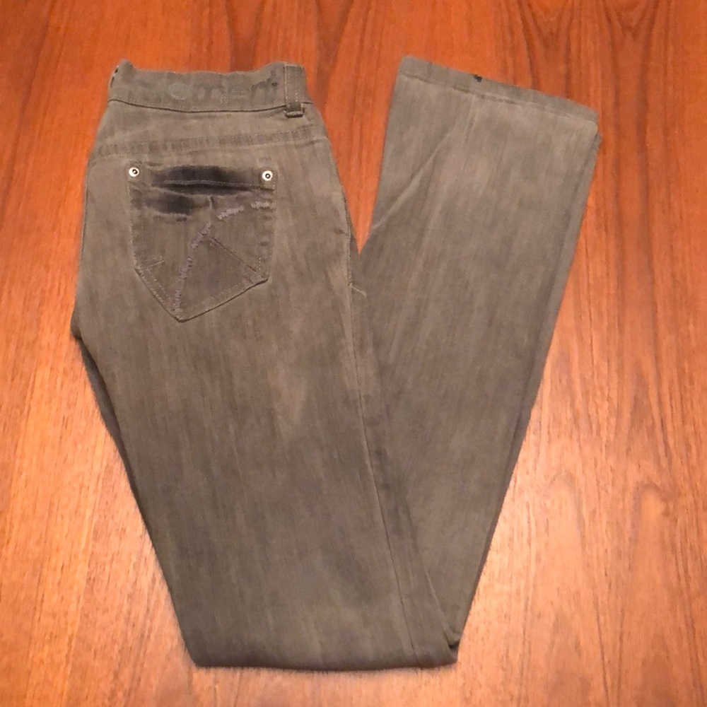 Gray bootleg jeans